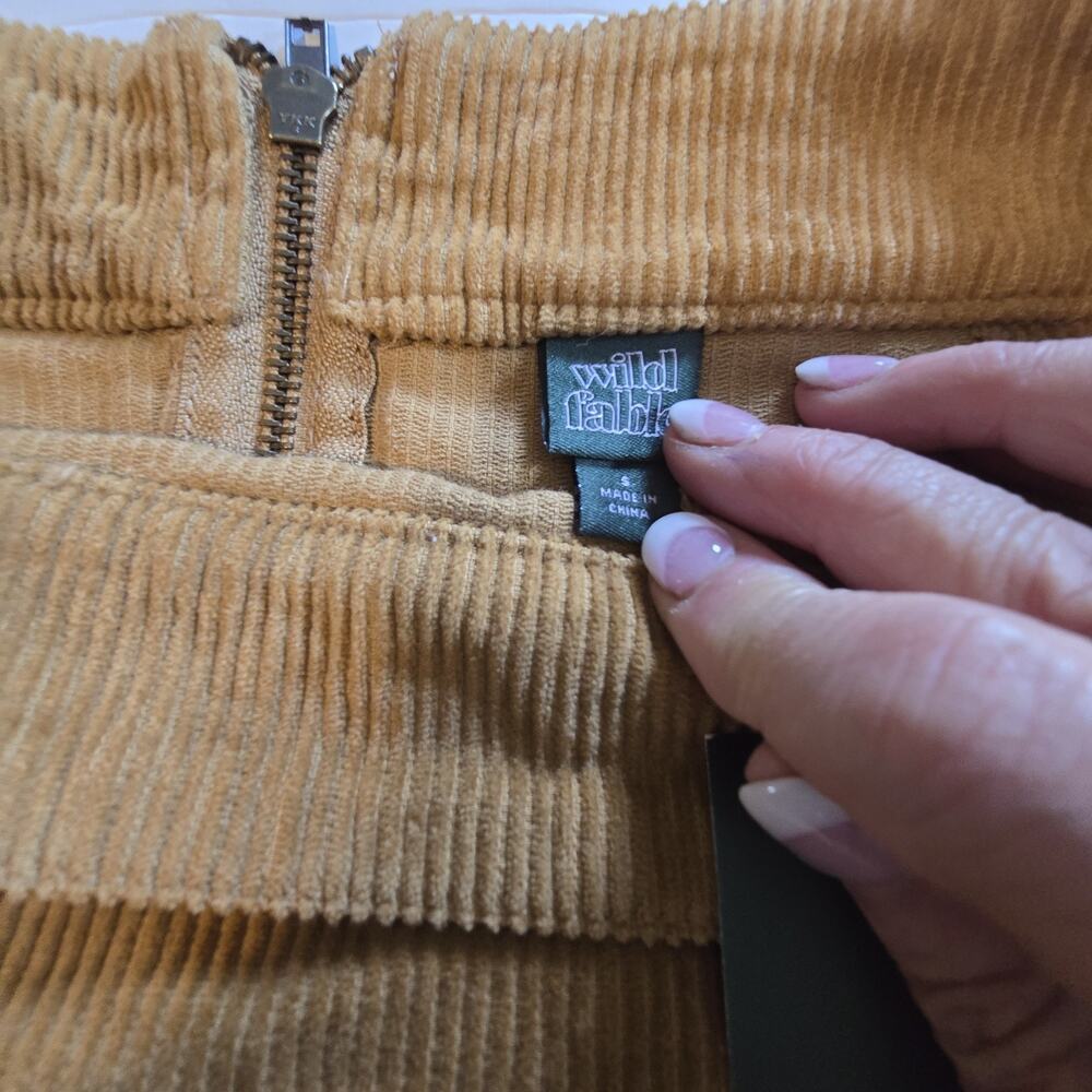 Wild Fable NWT Corduroy Mini Cargo Skirt Womens LG Tan Brown Academia Preppy - Picture 7 of 11